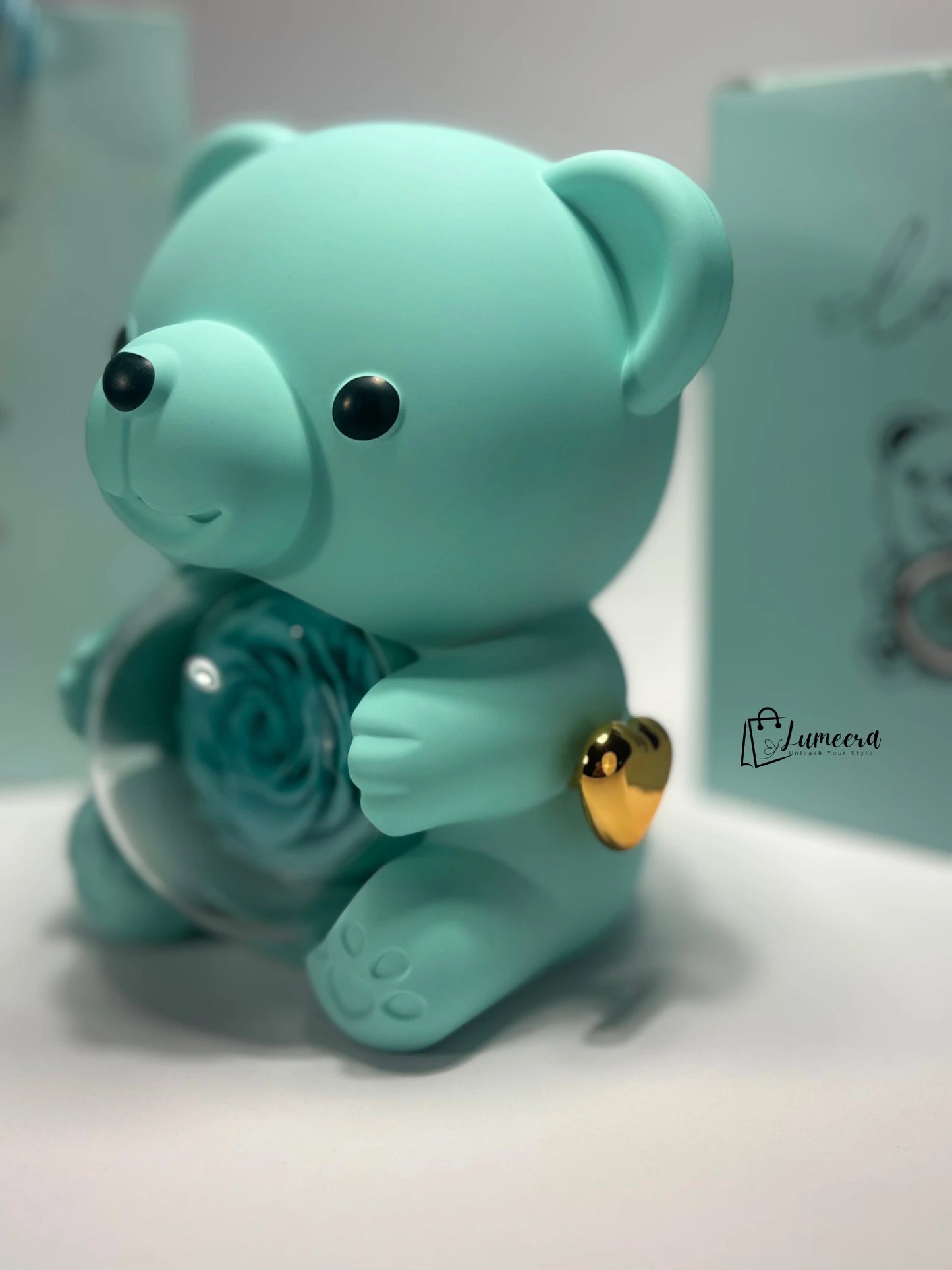 OceanSoul Teddy Bear Preserved Flower Jewellery Gift Box
