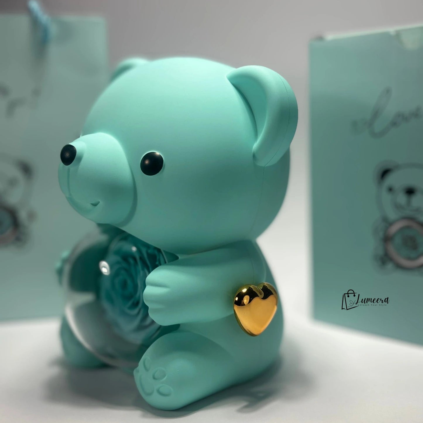 OceanSoul Teddy Bear Preserved Flower Jewellery Gift Box
