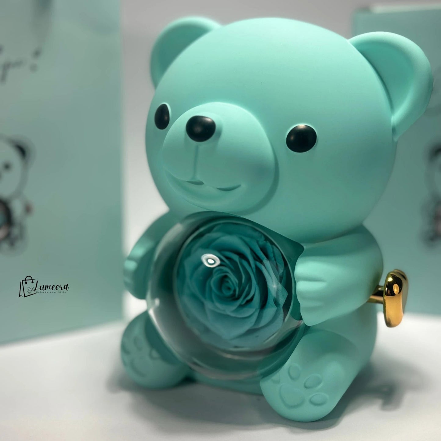 OceanSoul Teddy Bear Preserved Flower Jewellery Gift Box
