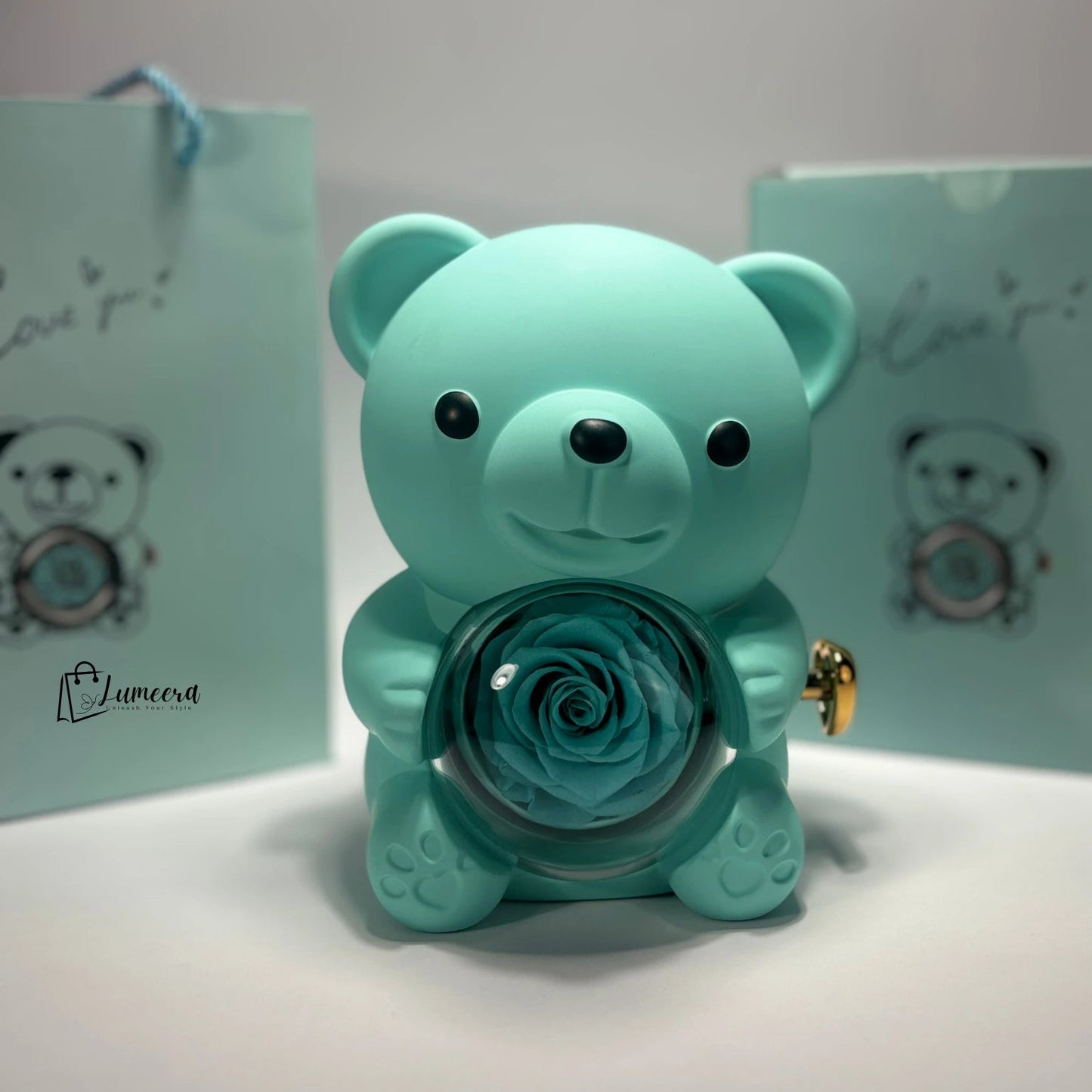 OceanSoul Teddy Bear Preserved Flower Jewellery Gift Box