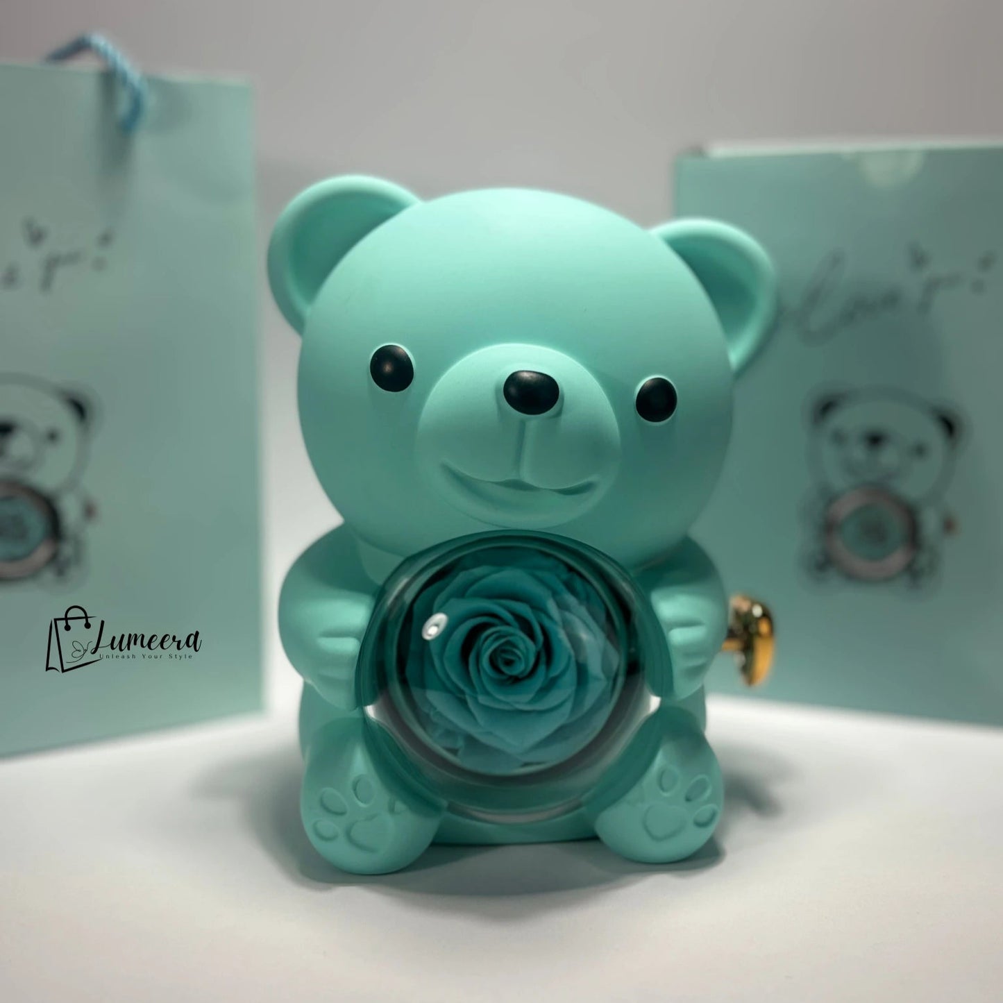OceanSoul Teddy Bear Preserved Flower Jewellery Gift Box