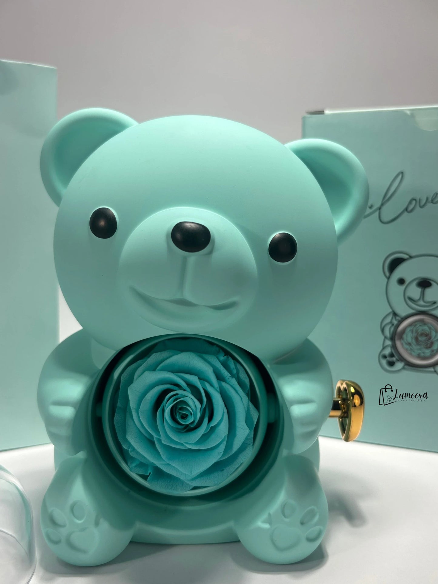 OceanSoul Teddy Bear Preserved Flower Jewellery Gift Box