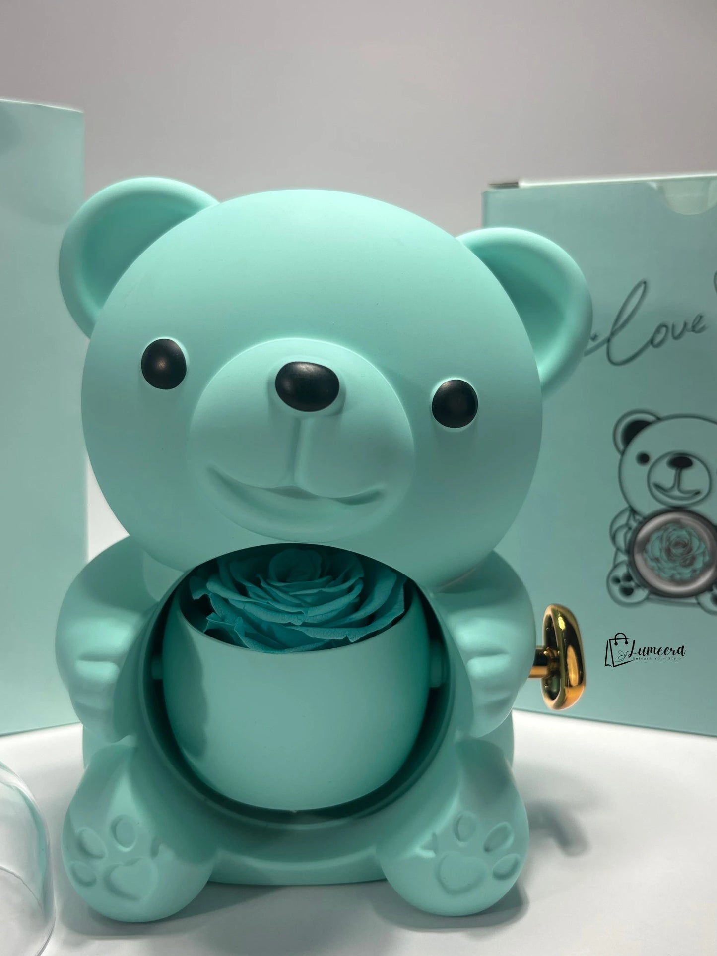 OceanSoul Teddy Bear Preserved Flower Jewellery Gift Box