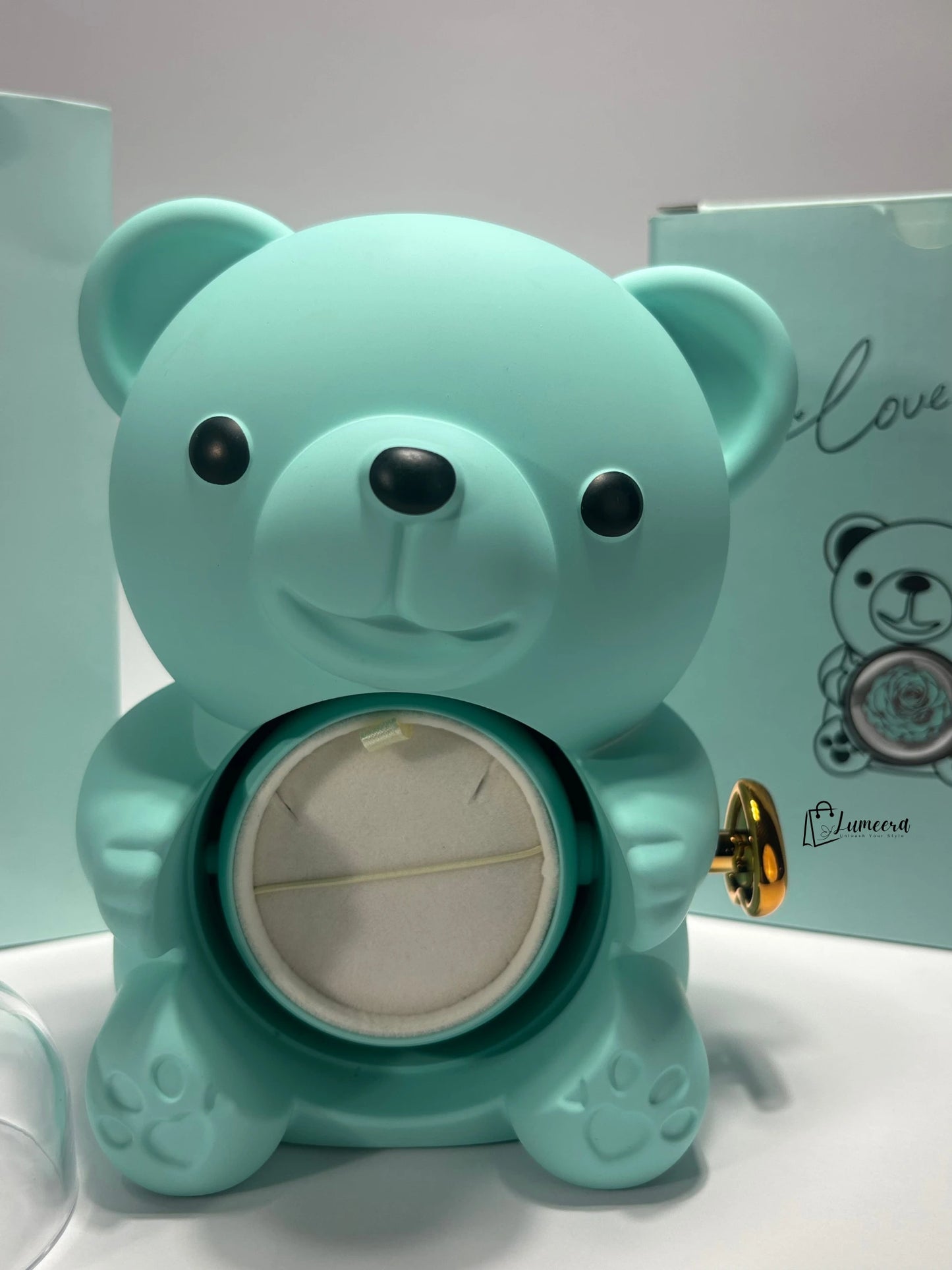 OceanSoul Teddy Bear Preserved Flower Jewellery Gift Box