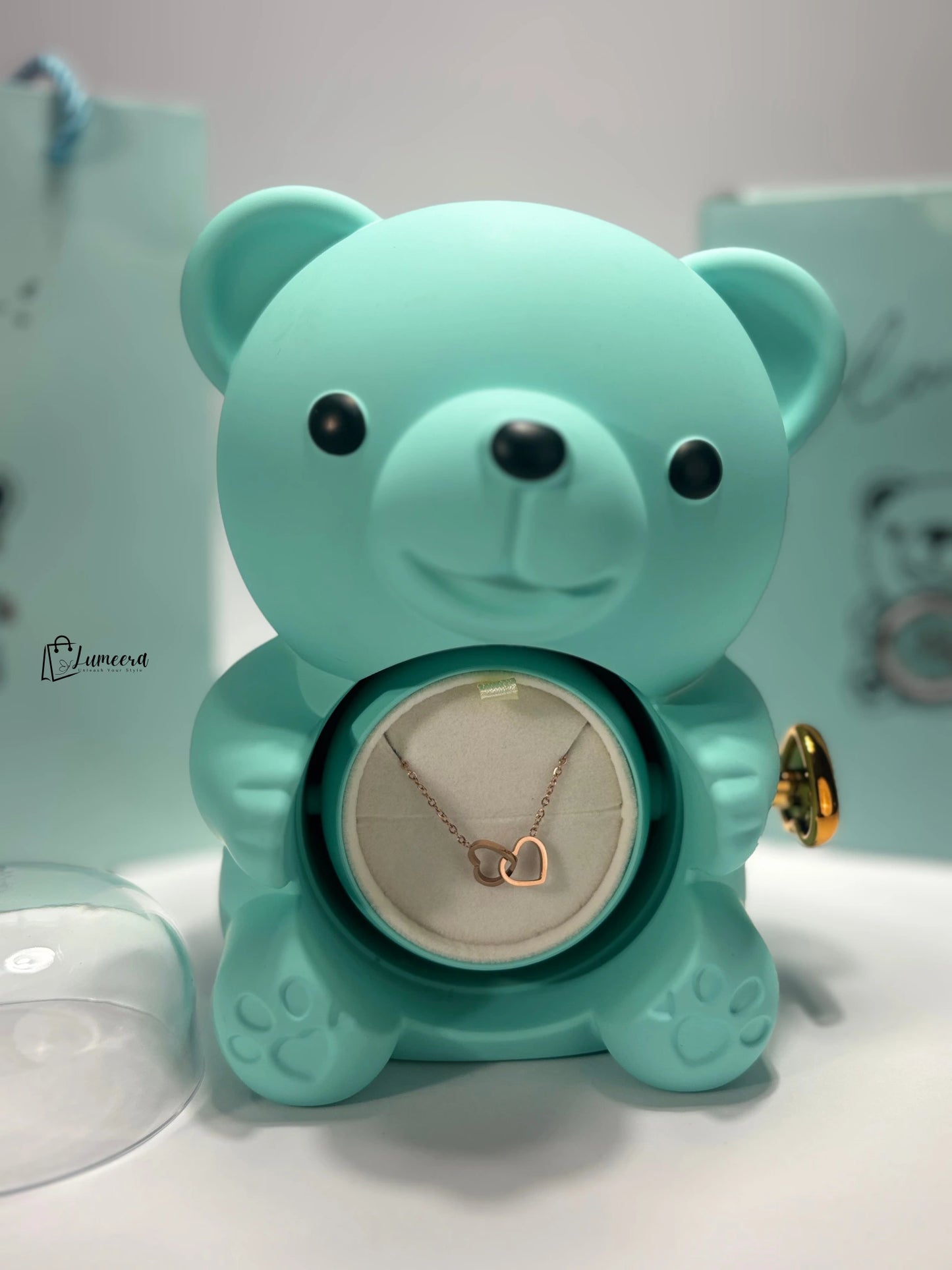 OceanSoul Teddy Bear Preserved Flower Jewellery Gift Box
