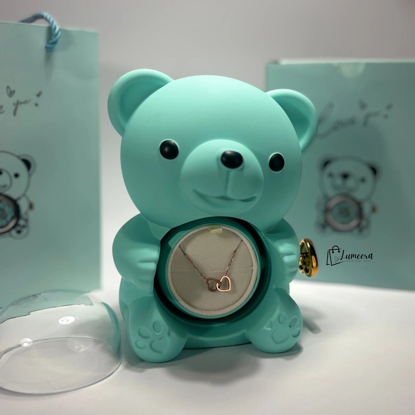OceanSoul Teddy Bear Preserved Flower Jewellery Gift Box