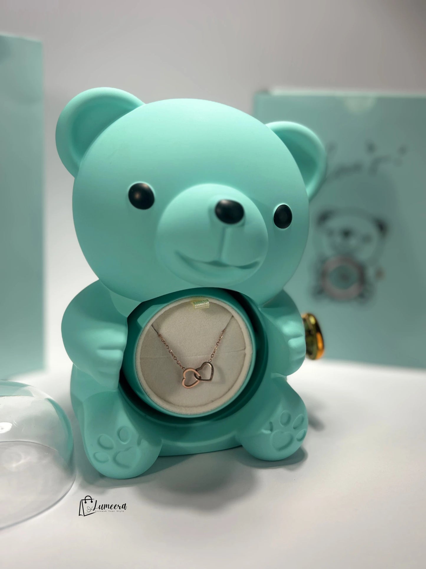 OceanSoul Teddy Bear Preserved Flower Jewellery Gift Box