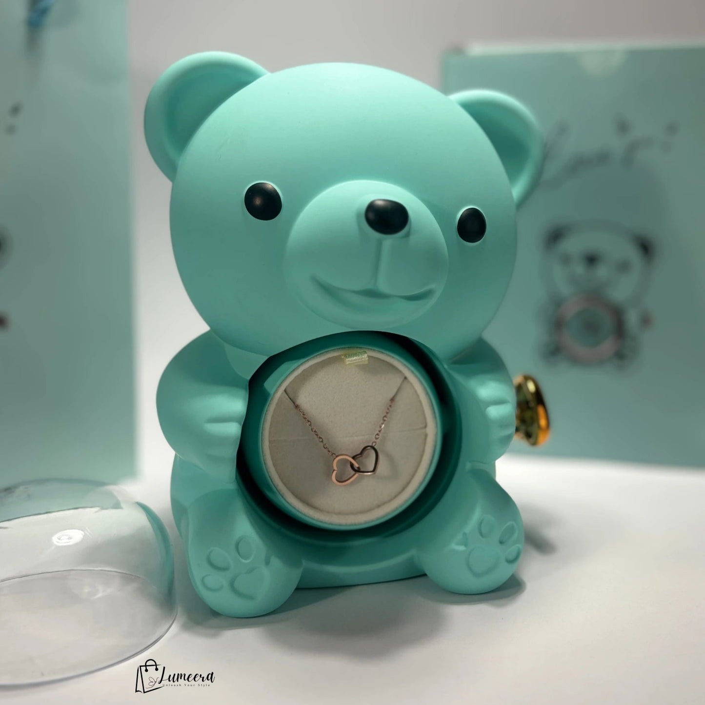 OceanSoul Teddy Bear Preserved Flower Jewellery Gift Box