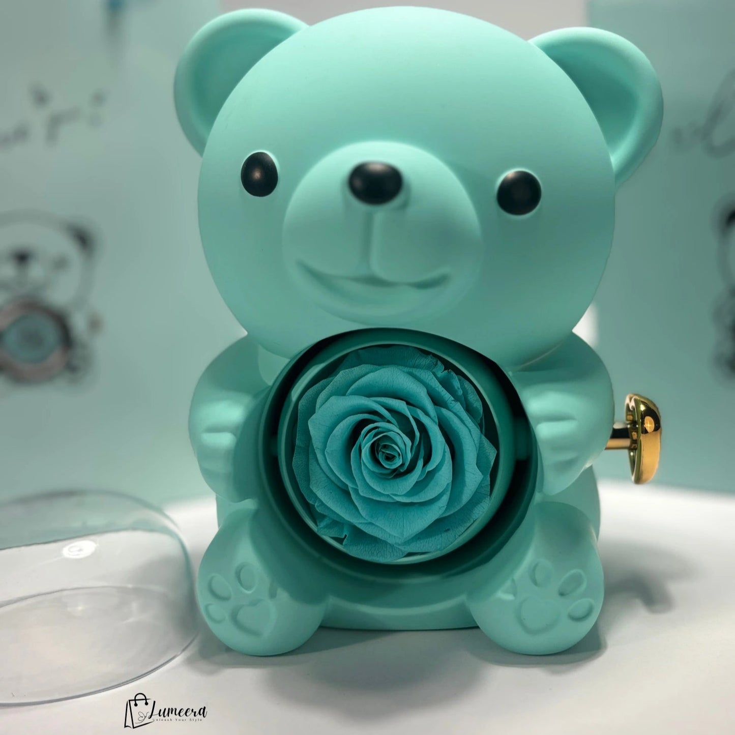 OceanSoul Teddy Bear Preserved Flower Jewellery Gift Box