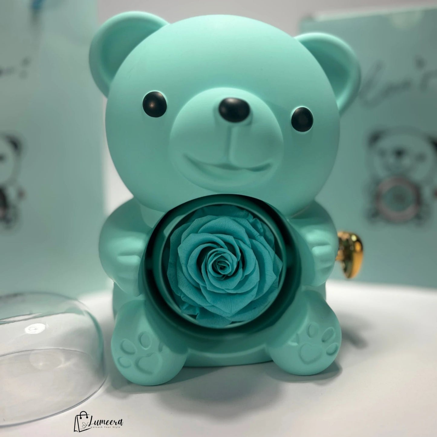OceanSoul Teddy Bear Preserved Flower Jewellery Gift Box