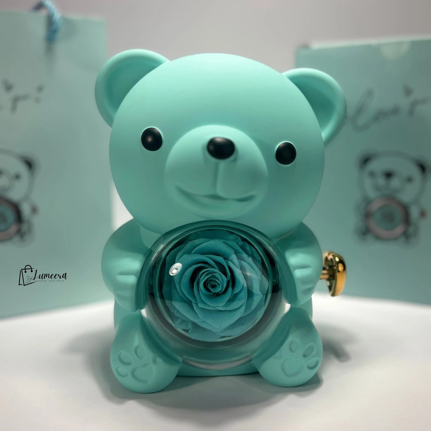 OceanSoul Teddy Bear Preserved Flower Jewellery Gift Box