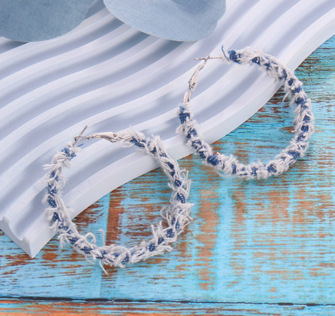 Denim Luxe Hoops Earrings