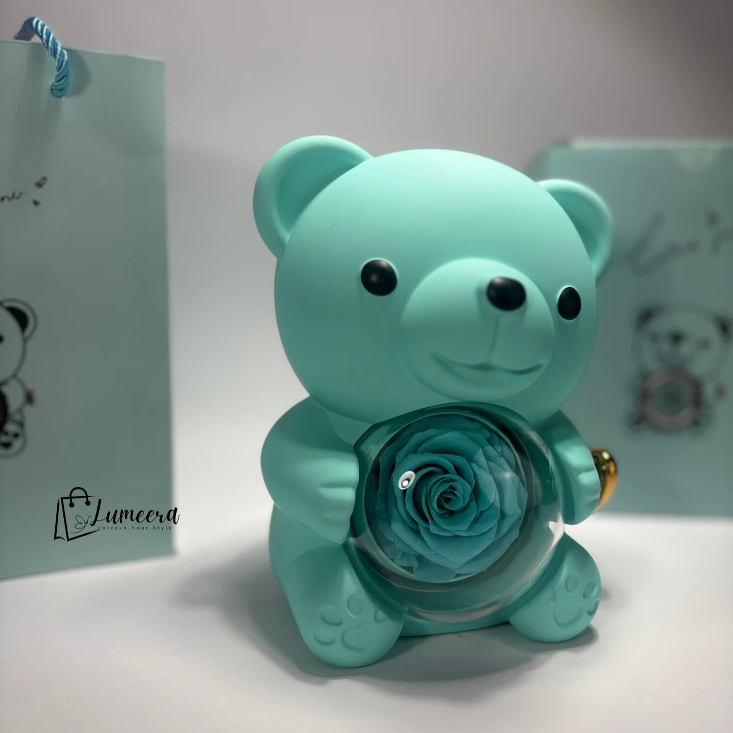 OceanSoul Teddy Bear Preserved Flower Jewellery Gift Box