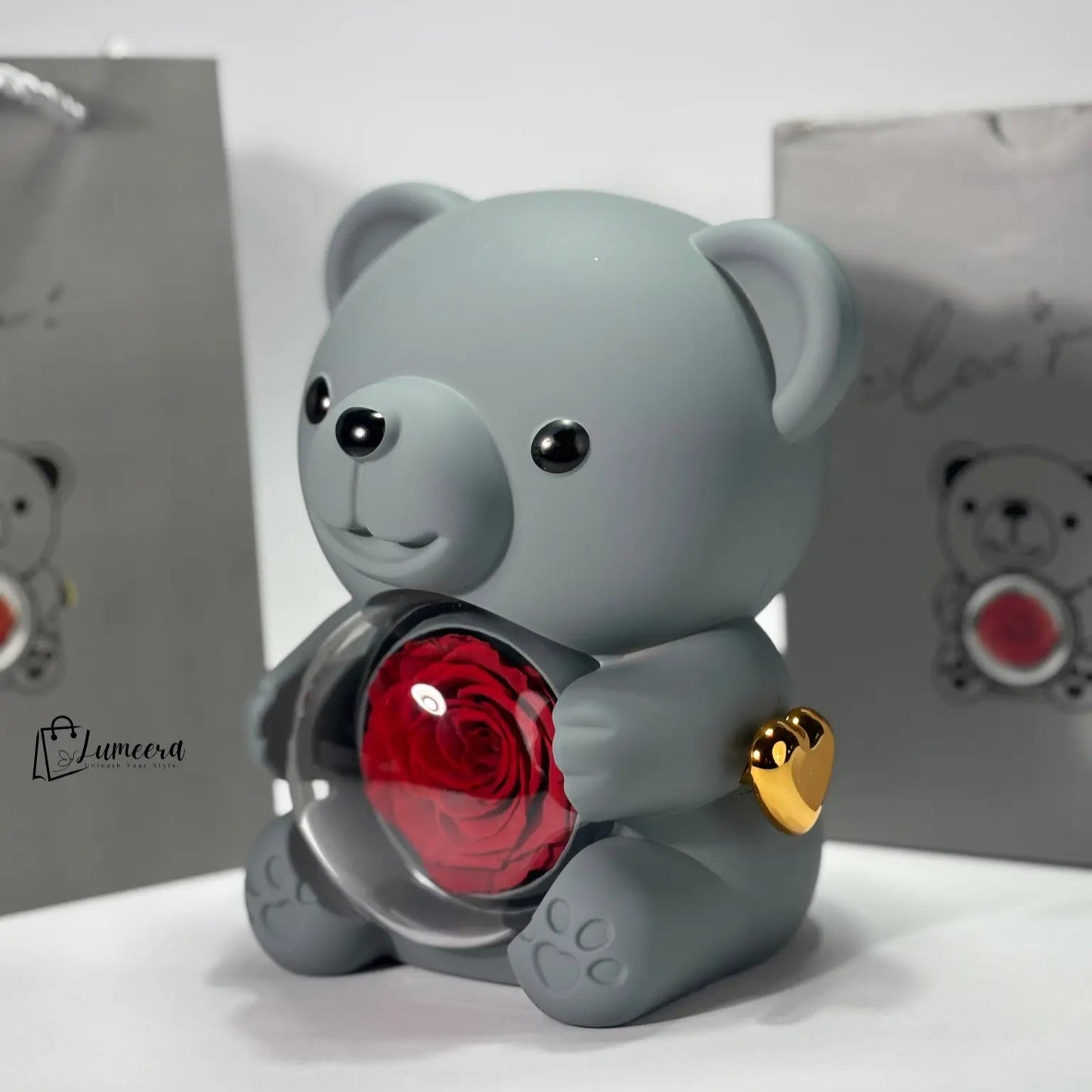 Eternal Romance Bear Preserved Flower Jewellery Gift Box