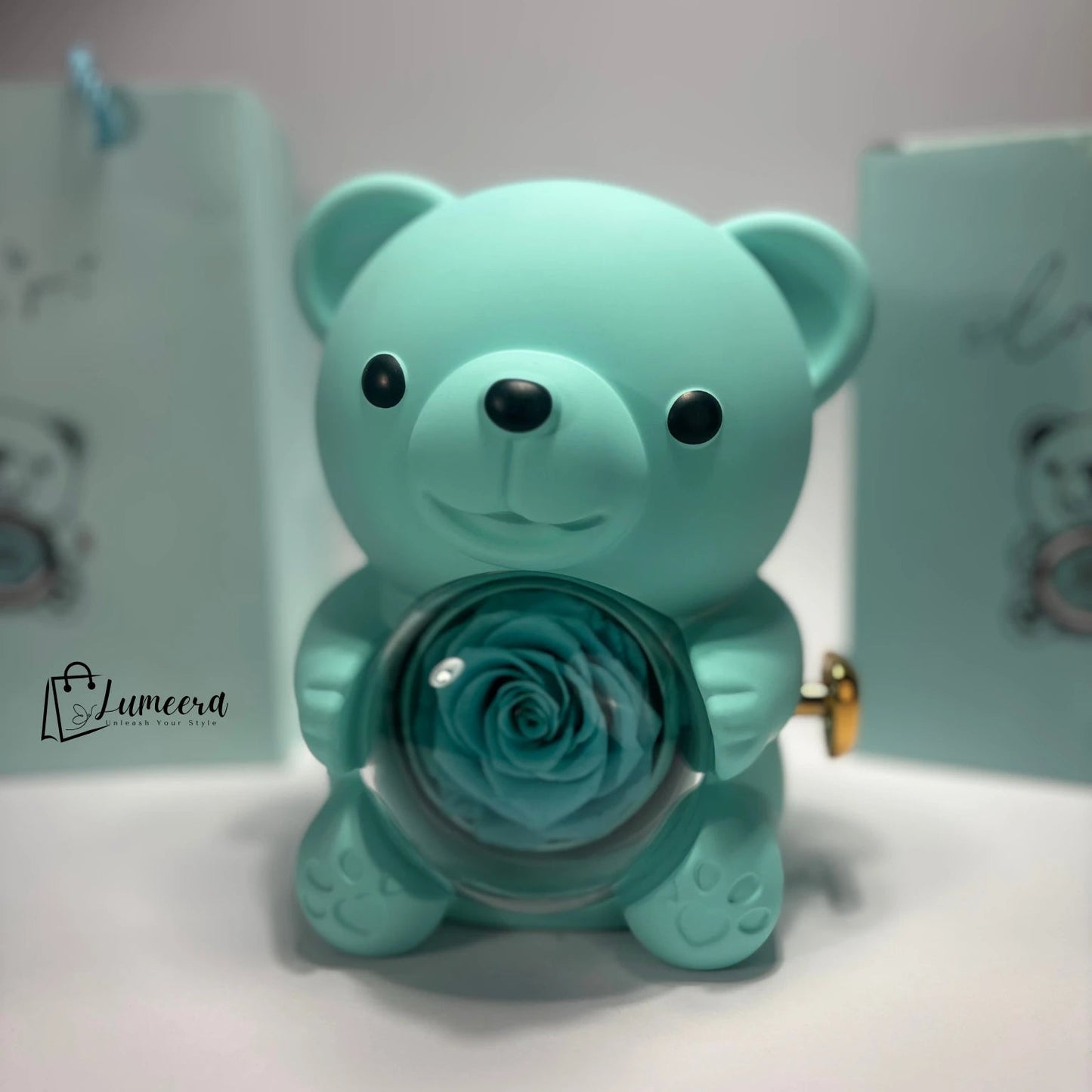 OceanSoul Teddy Bear Preserved Flower Jewellery Gift Box