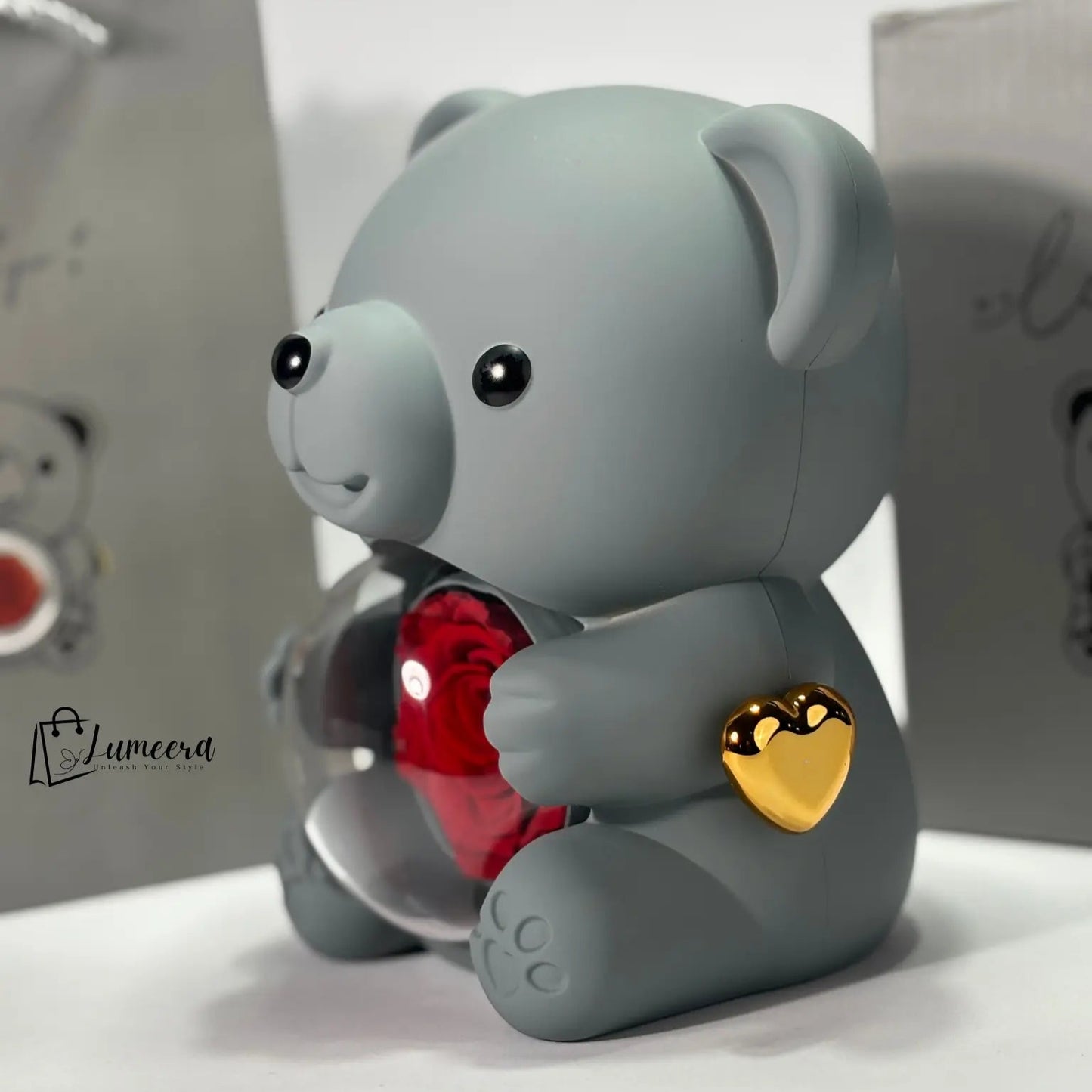 Eternal Romance Bear Preserved Flower Jewellery Gift Box