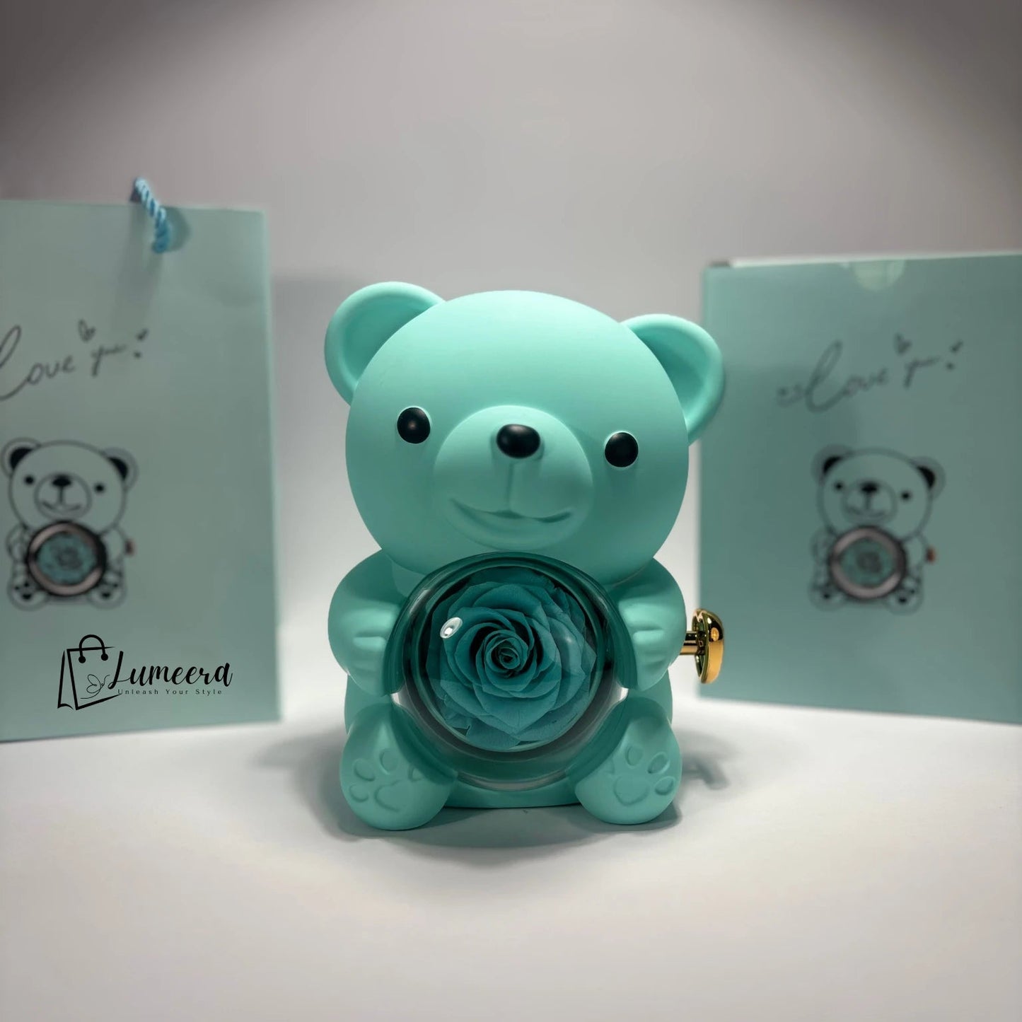 OceanSoul Teddy Bear Preserved Flower Jewellery Gift Box
