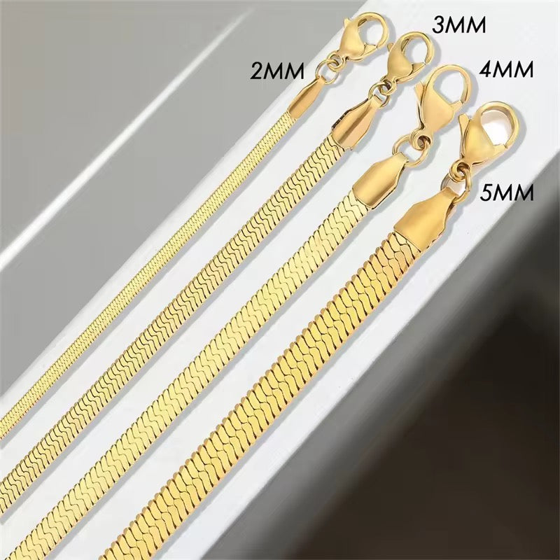 Golden Snake Herringbone Chain