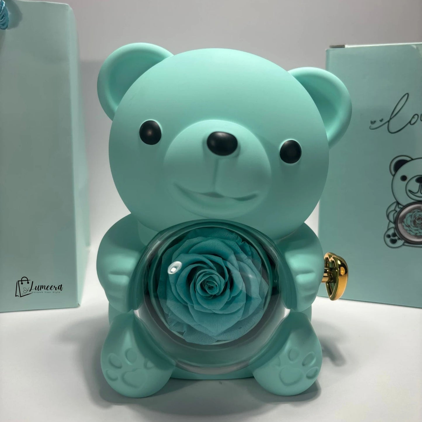 OceanSoul Teddy Bear Preserved Flower Jewellery Gift Box