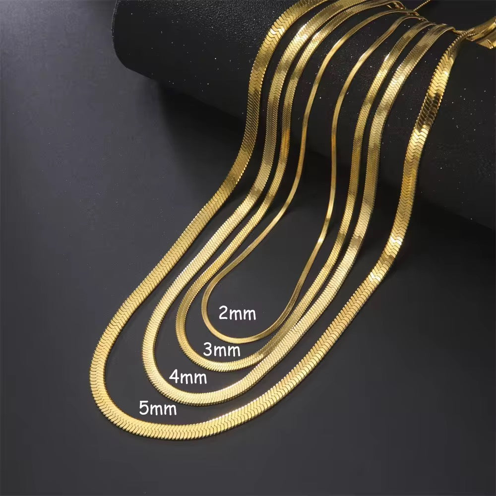 Golden Snake Herringbone Chain
