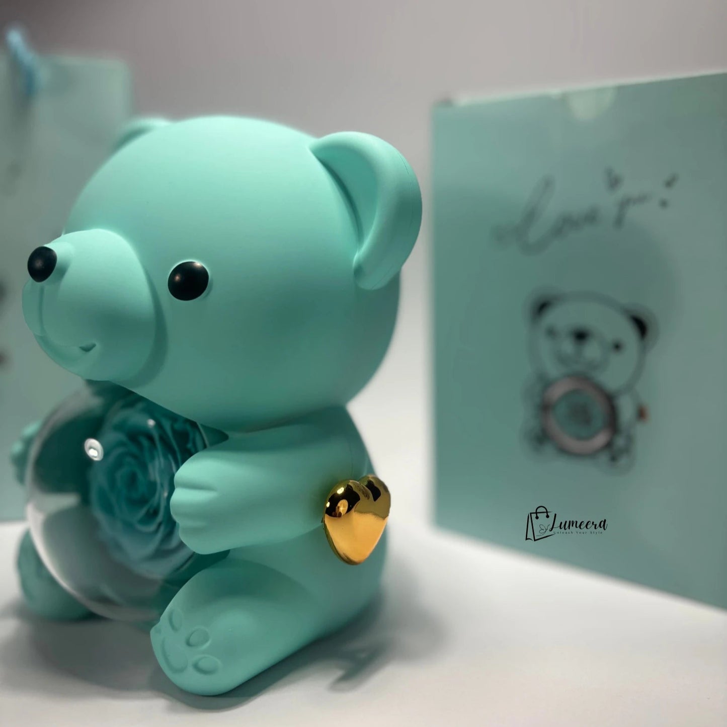 OceanSoul Teddy Bear Preserved Flower Jewellery Gift Box