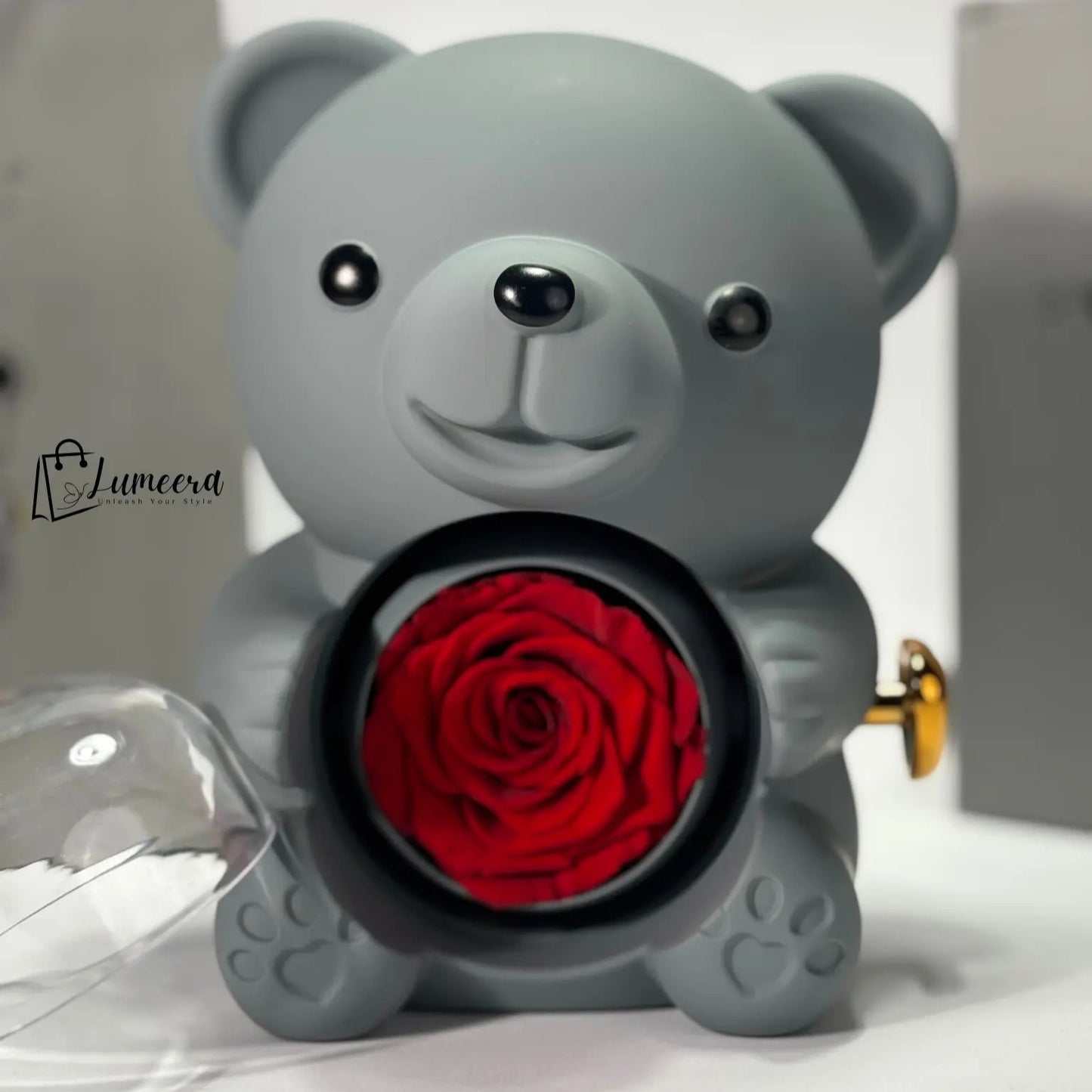 Eternal Romance Bear Preserved Flower Jewellery Gift Box