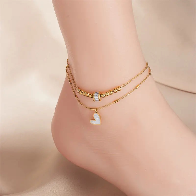 Golden Heart Charm Bracelet/Anklet