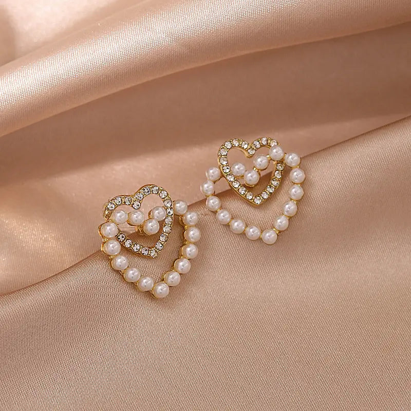 Pearl Encrusted Love Earrings