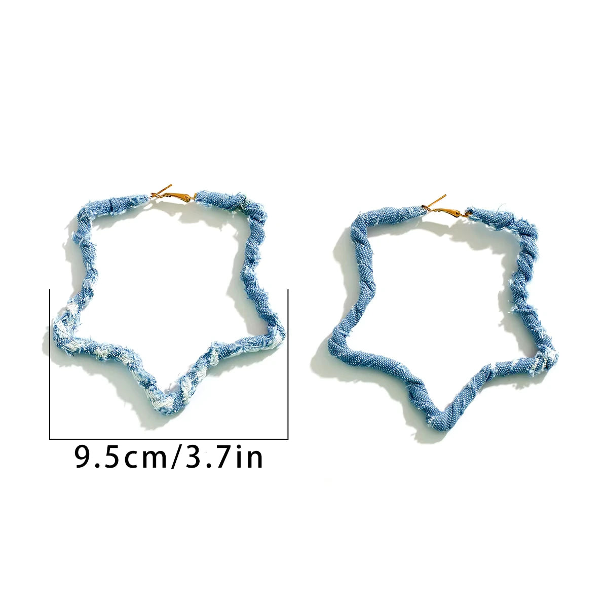 Denim Starlight Hoops Earrings