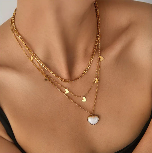 Golden Radiance Heart Necklace