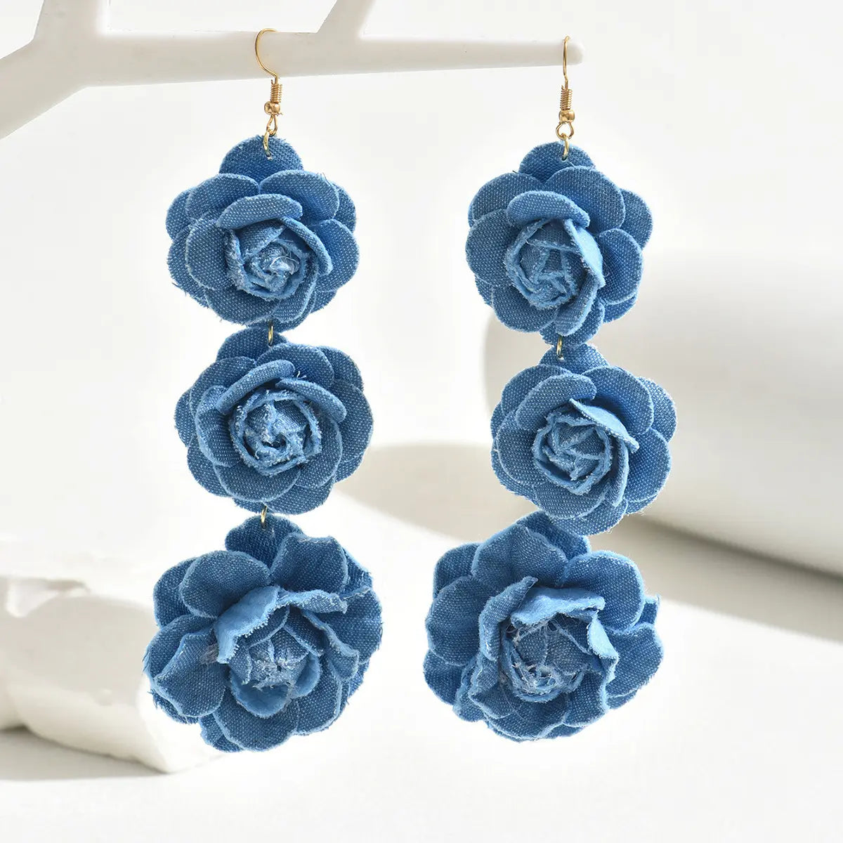 Denim Cascade Denim Earrings