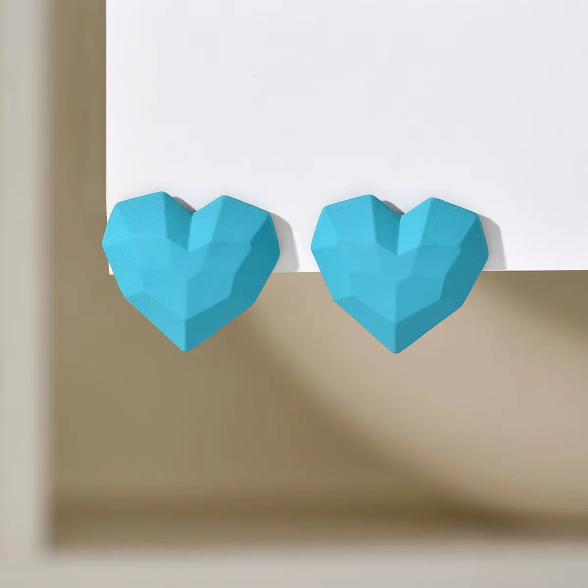Heart Stud Red Earrings