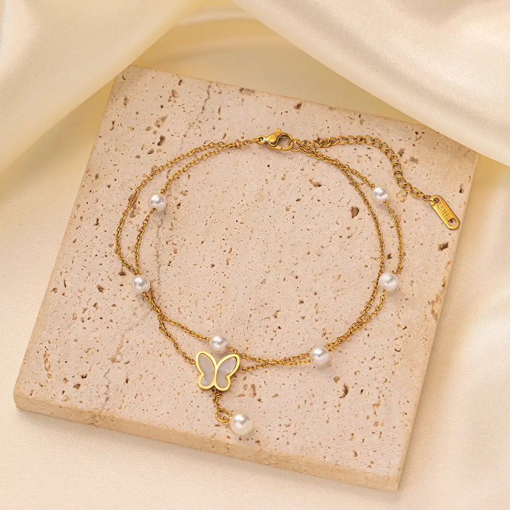 Golden Winged Pearl Bracelet/Anklet