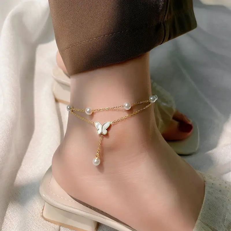 Golden Winged Pearl Bracelet/Anklet