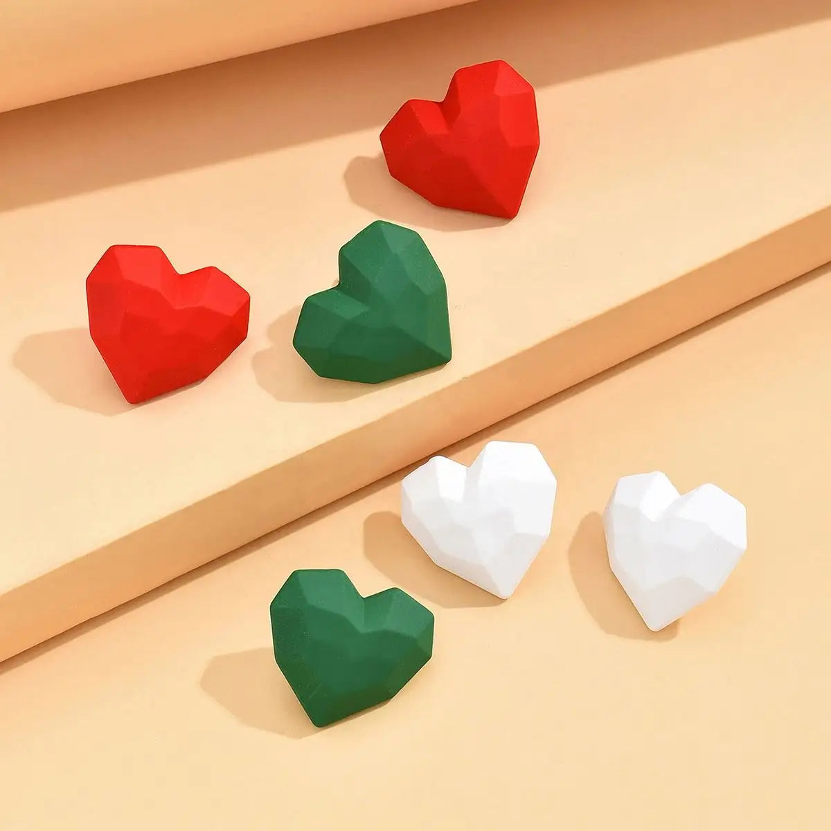 Heart Stud Red Earrings