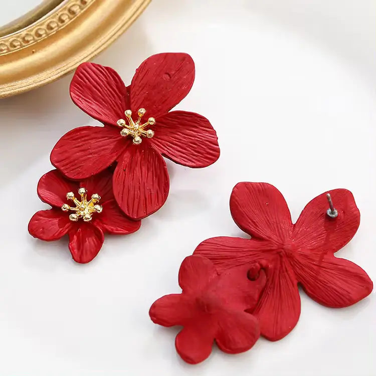 Scarlet Petals Earrings