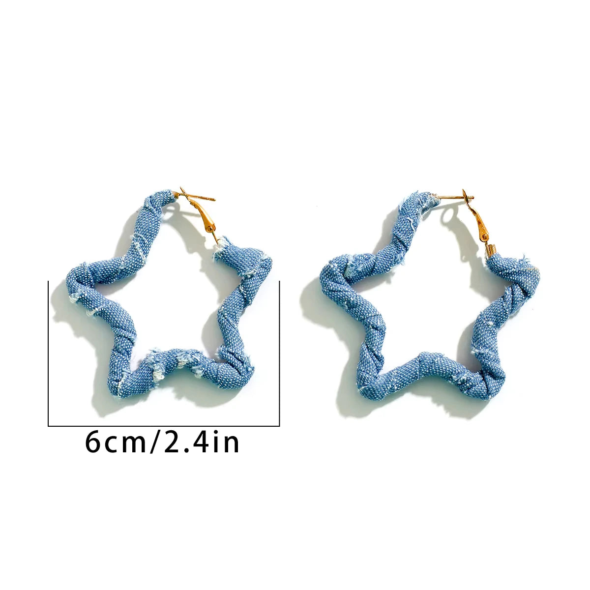 Denim Starlight Hoops Earrings