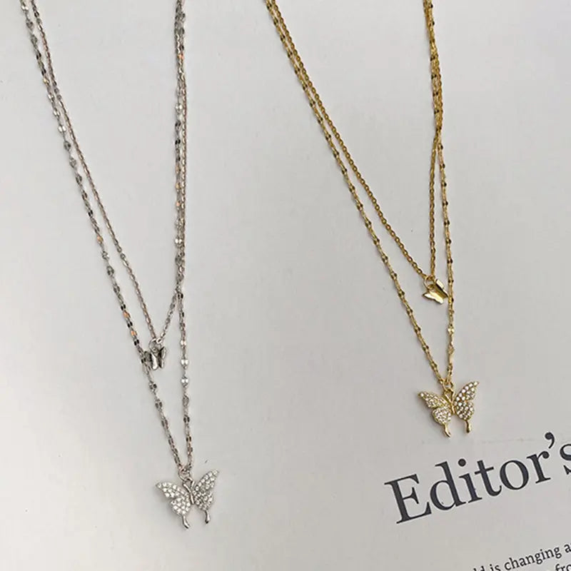Butterfly Grace Layered Necklace