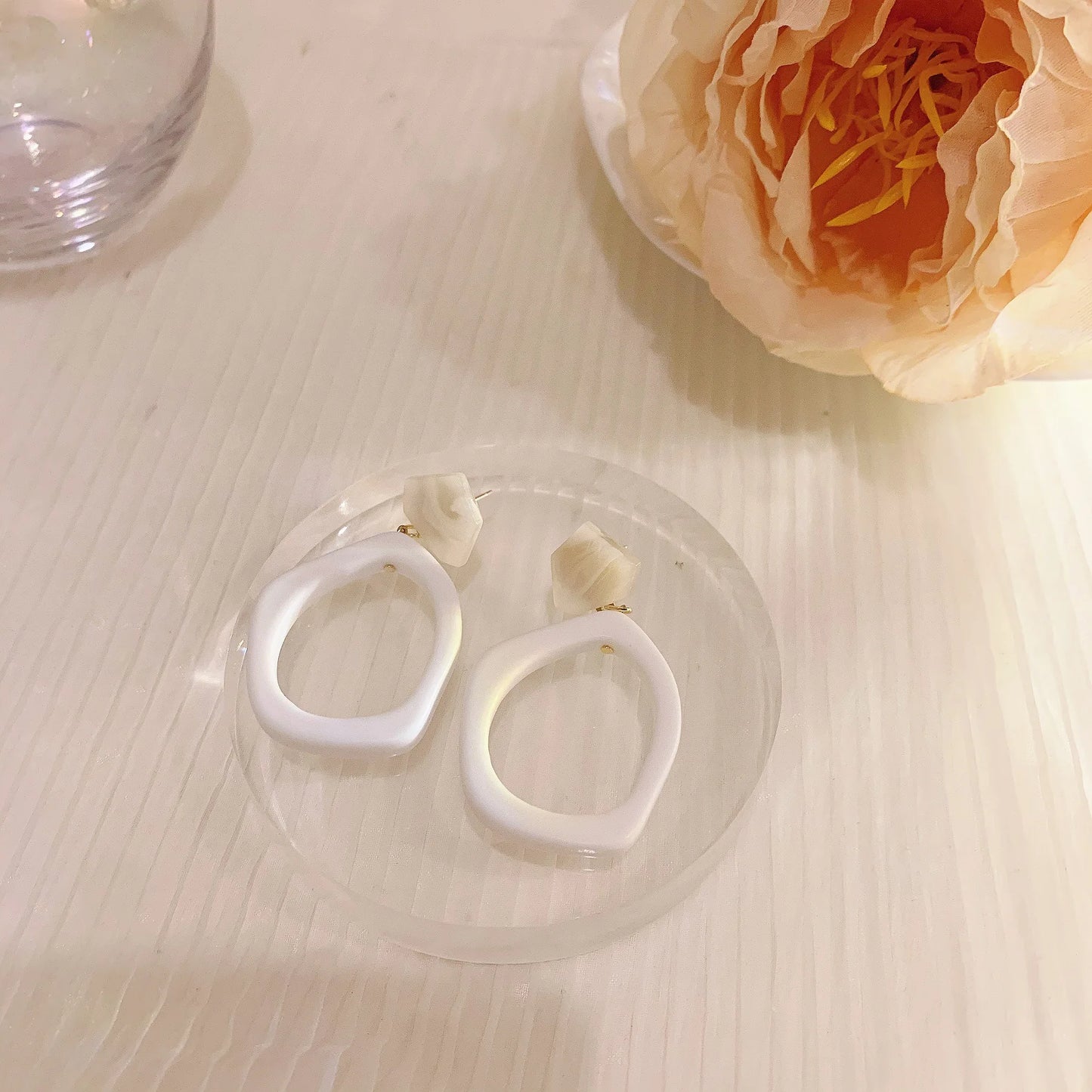Alabaster Arc Drops Earrings