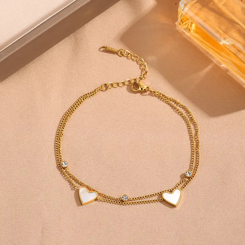 Golden Double Heart Bracelet