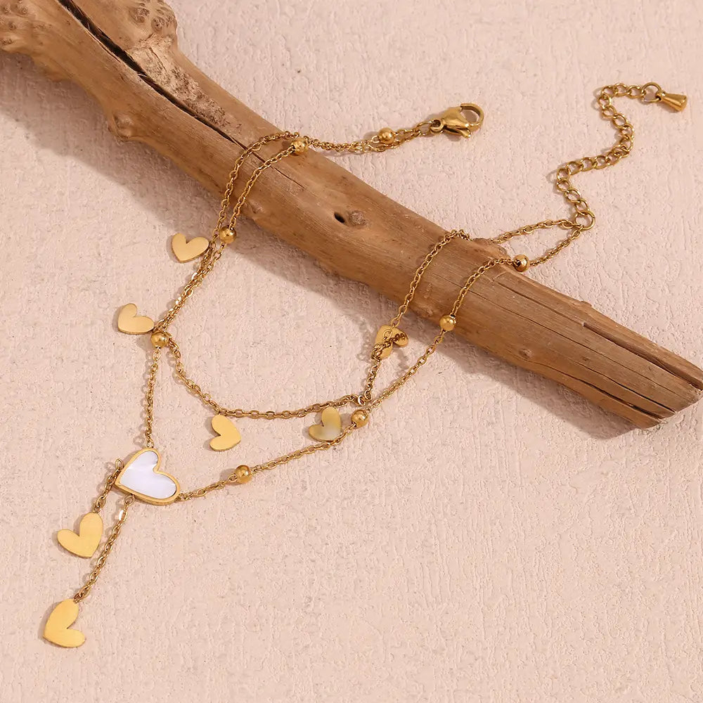 Golden Heart Cascade Bracelet/Anklet