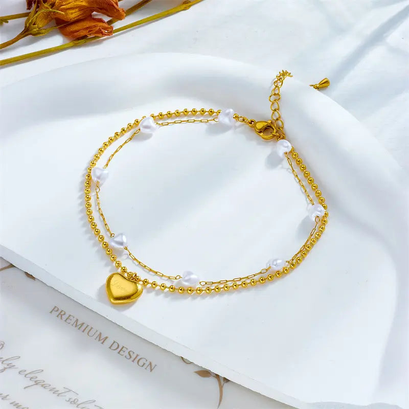 Golden Love Pearl Bracelet/Anklet