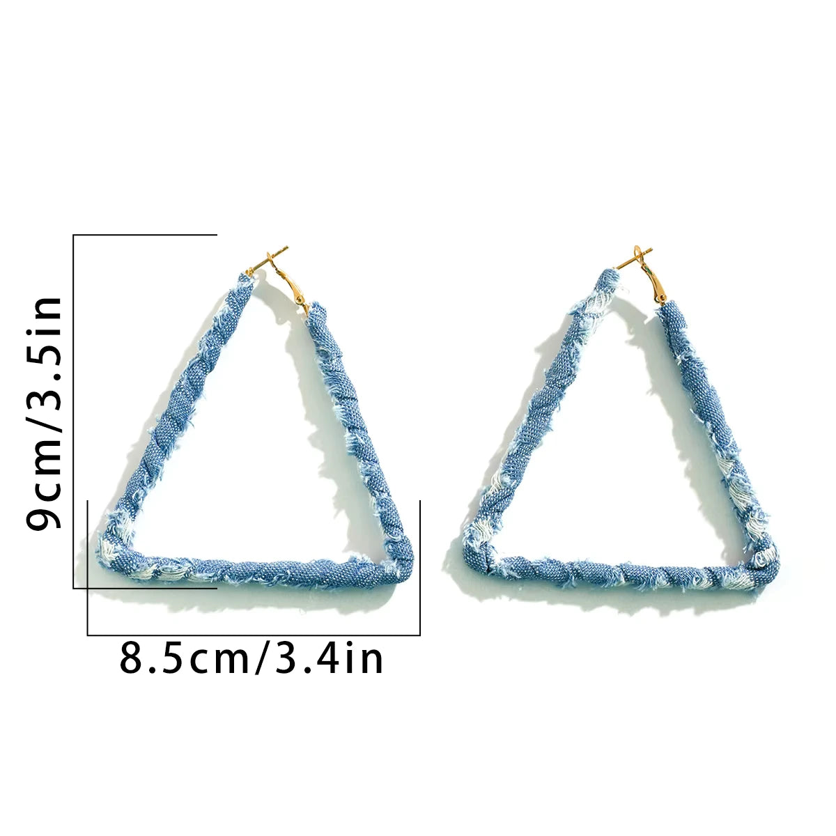 Denim Peak Hoops Earrings