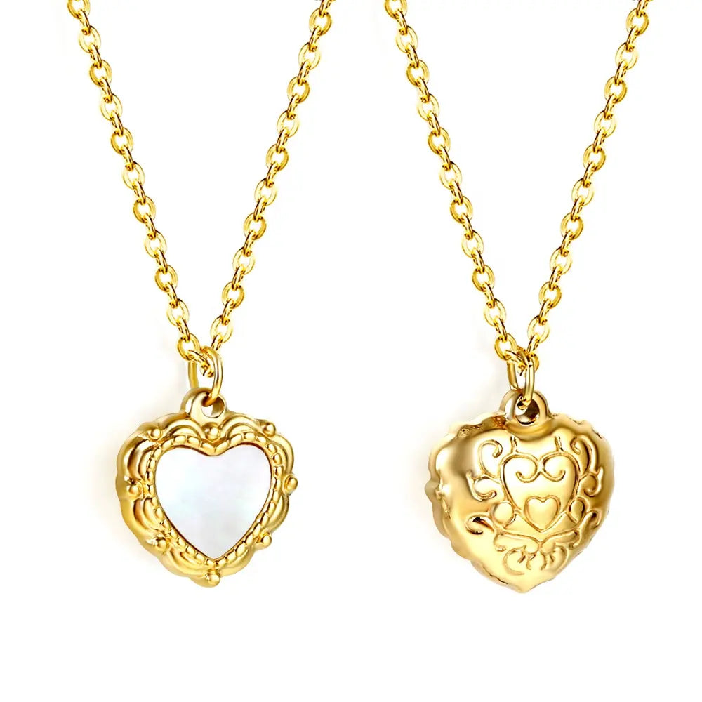 Vintage Luminous Heart Necklace