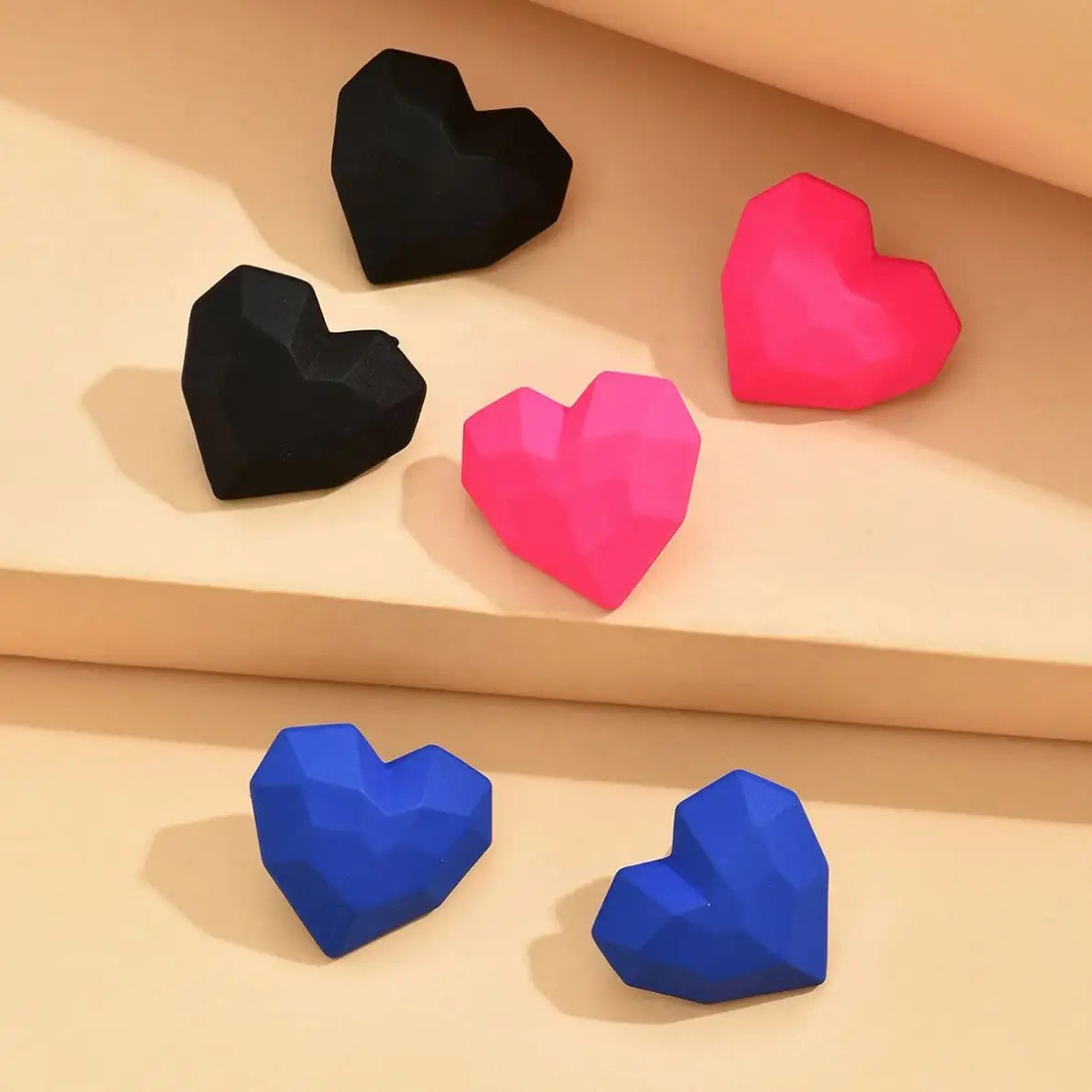 Heart Stud Red Earrings