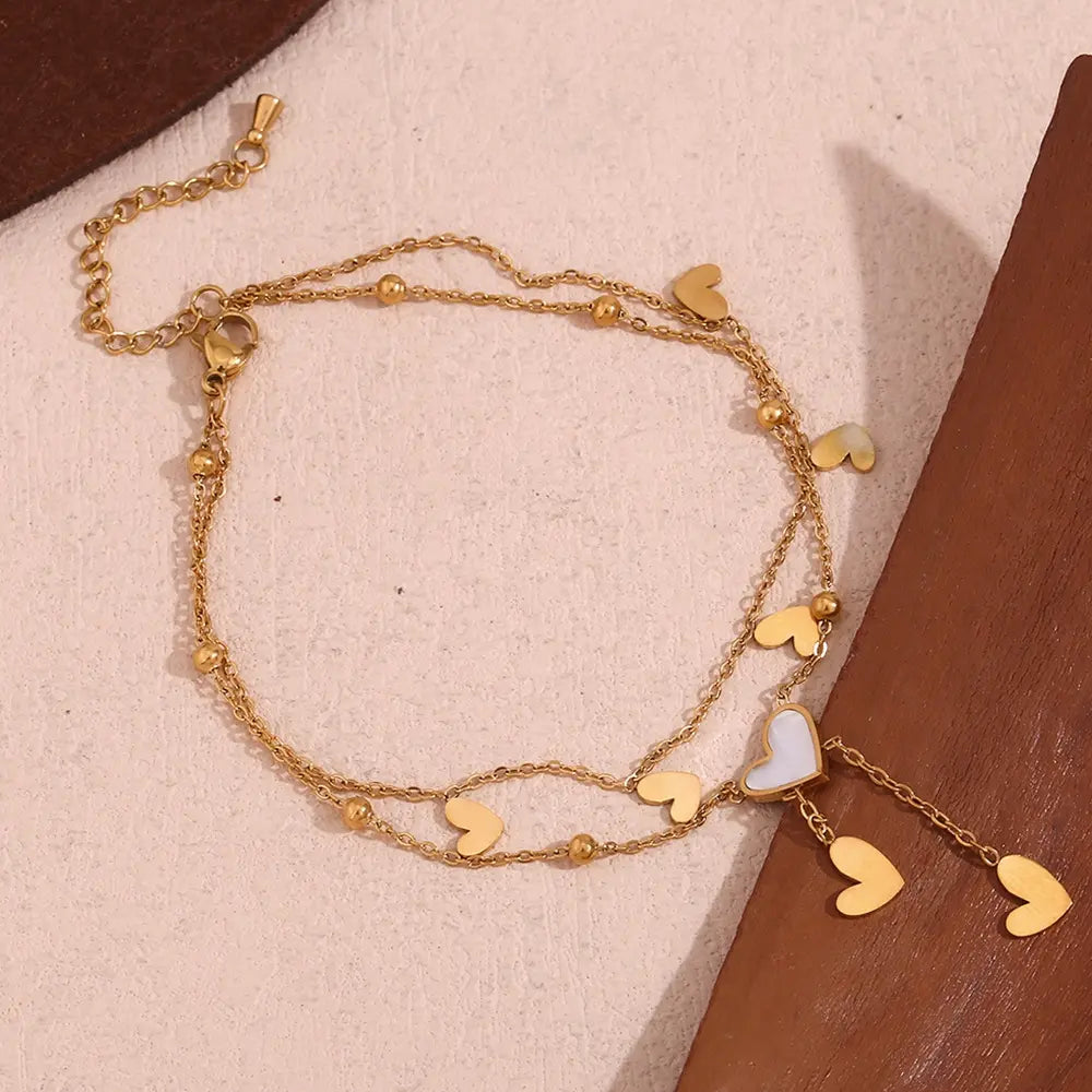 Golden Heart Cascade Bracelet/Anklet