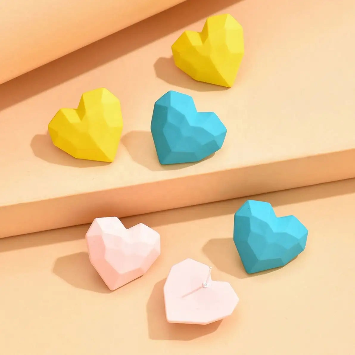 Heart Stud Red Earrings