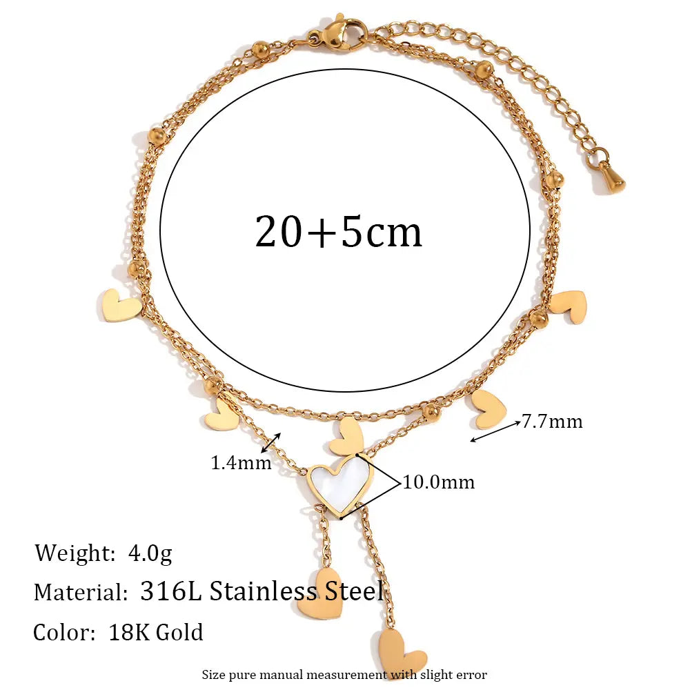Golden Heart Cascade Bracelet/Anklet