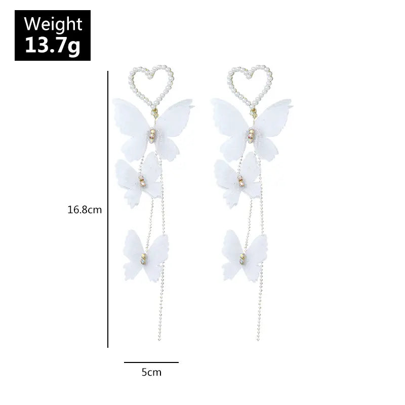 Pearl Butterfly Cascade Earrings