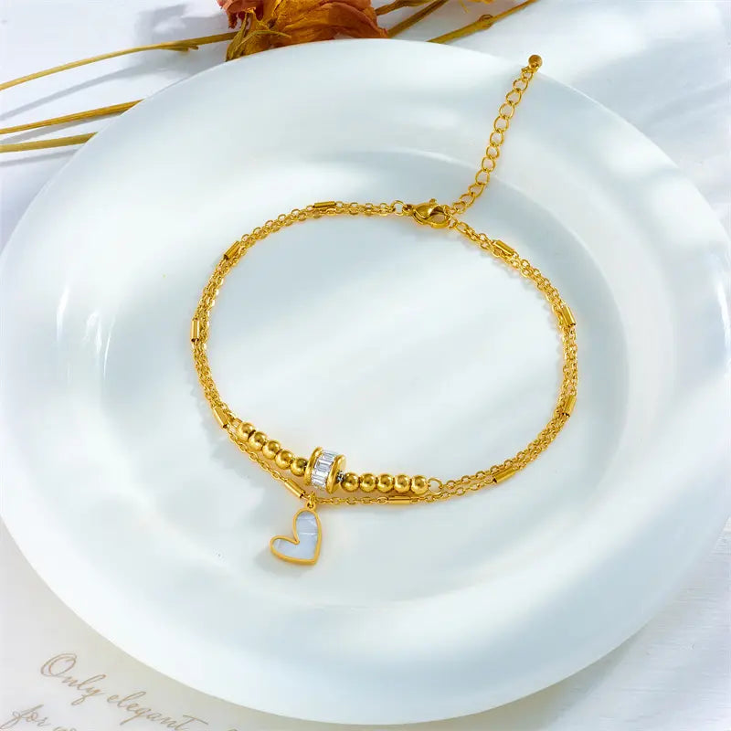 Golden Heart Charm Bracelet/Anklet